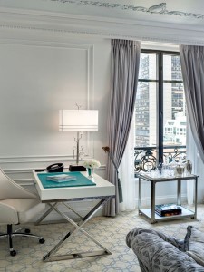 Tiffany Suite Living Room Detail- Desk & Barcart